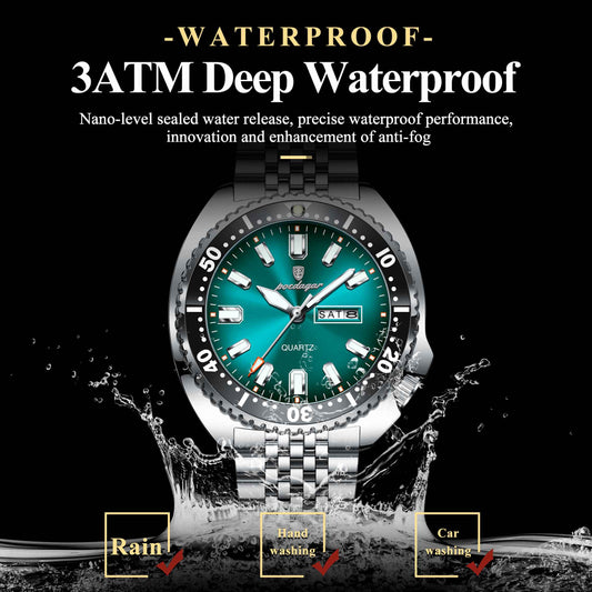Poedagar Men's Stainless Steel WristWatch
