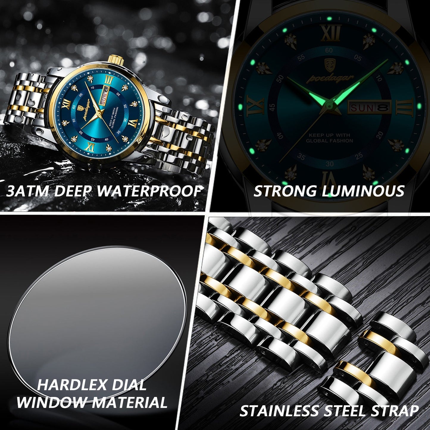 Men's Fashion Casual Waterproof Luminous Quartz Watch
