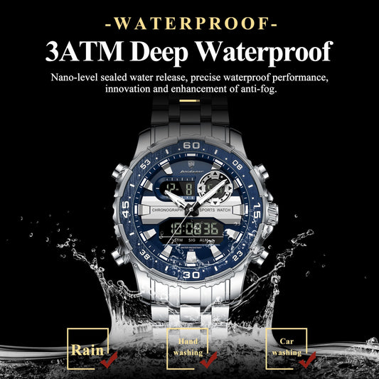 Poedagar Multifunction Water Resistant Men's Watch