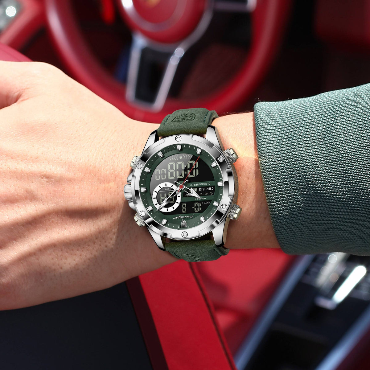 Poedagar E129 Luxury Leather Strap Watch