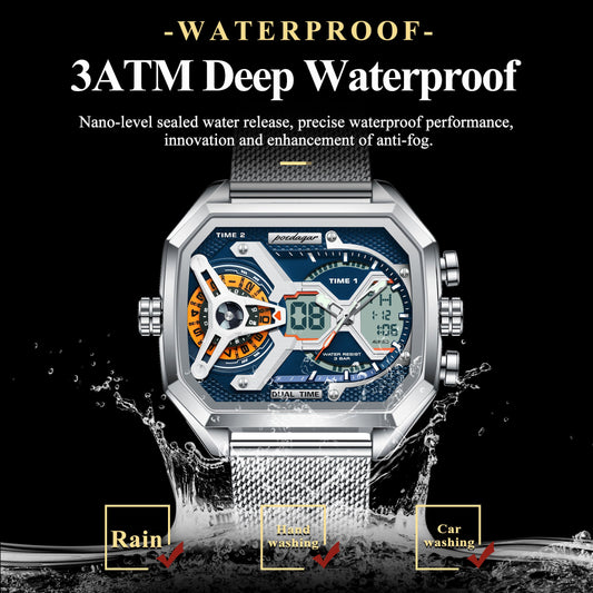 Poedagar Multifunction Water Resistant Mens Watch