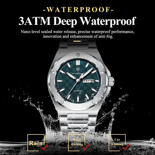 Poedagar Stainless Steel Men's Watch