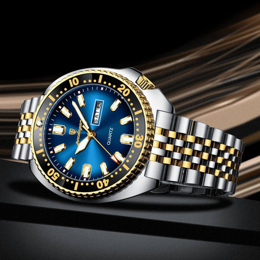 Poedagar Men's Stainless Steel Wrist Watch