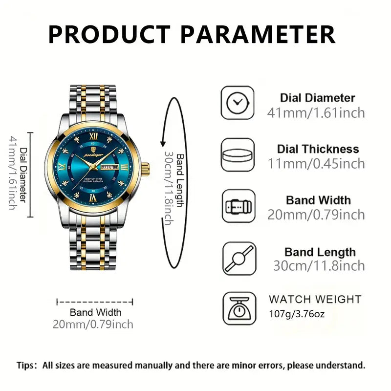 Men's Fashion Casual Waterproof Luminous Quartz Watch