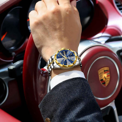 Poedagar Diamond Dial Men Wristwatch