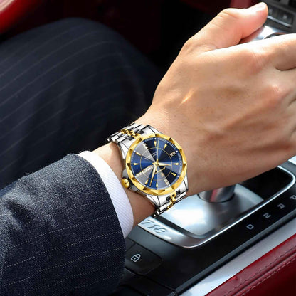 Poedagar Diamond Dial Men Wristwatch