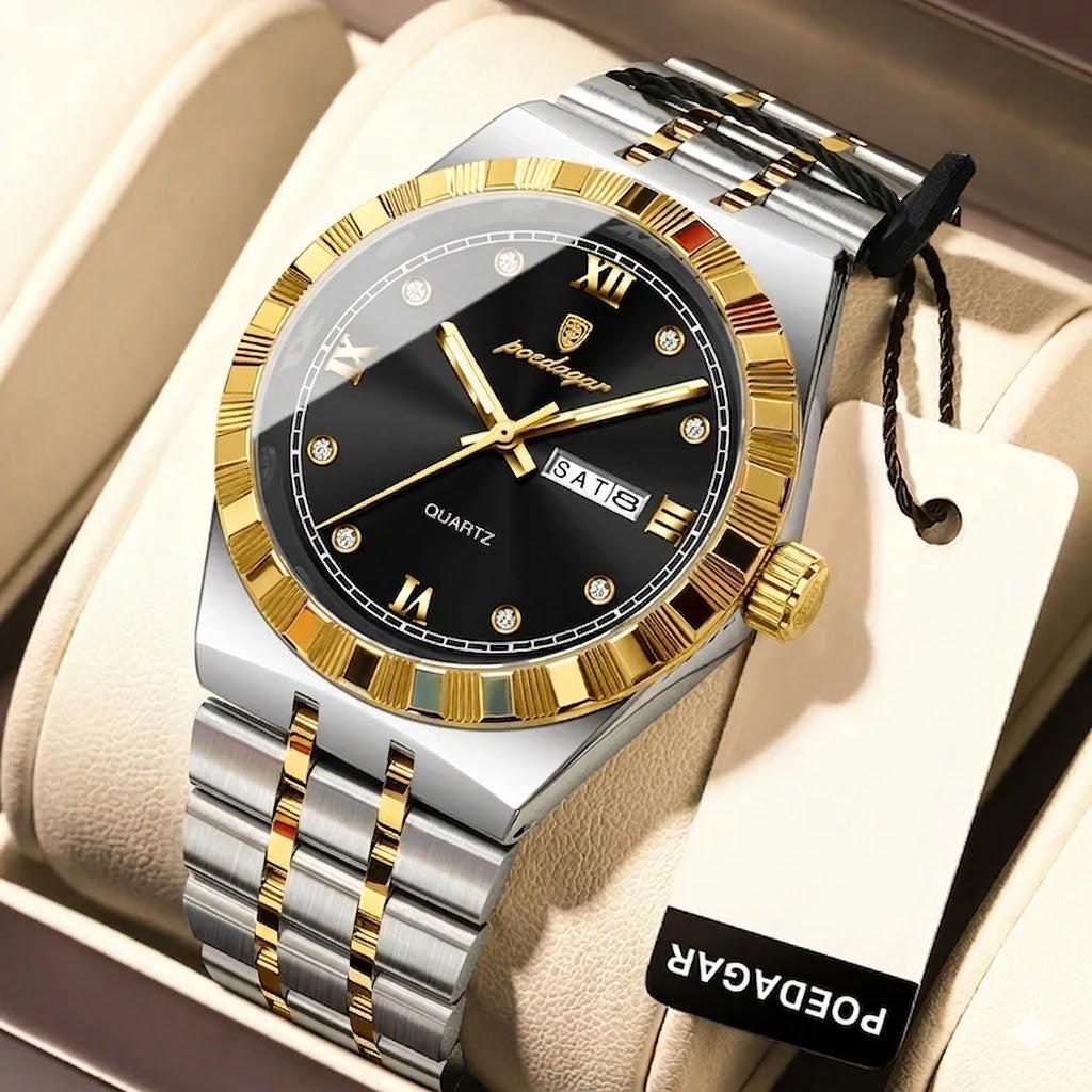 Poedagar Men's Stainless Steel Wristwatch