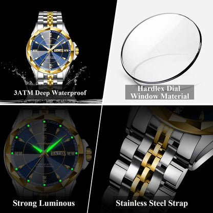 Poedagar Diamond Dial Men Wristwatch