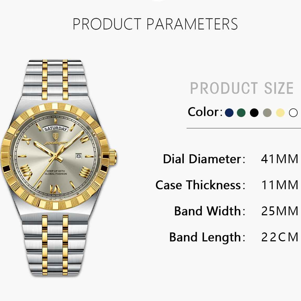 Poedagar Men's Luxury Quartz Wristwatch