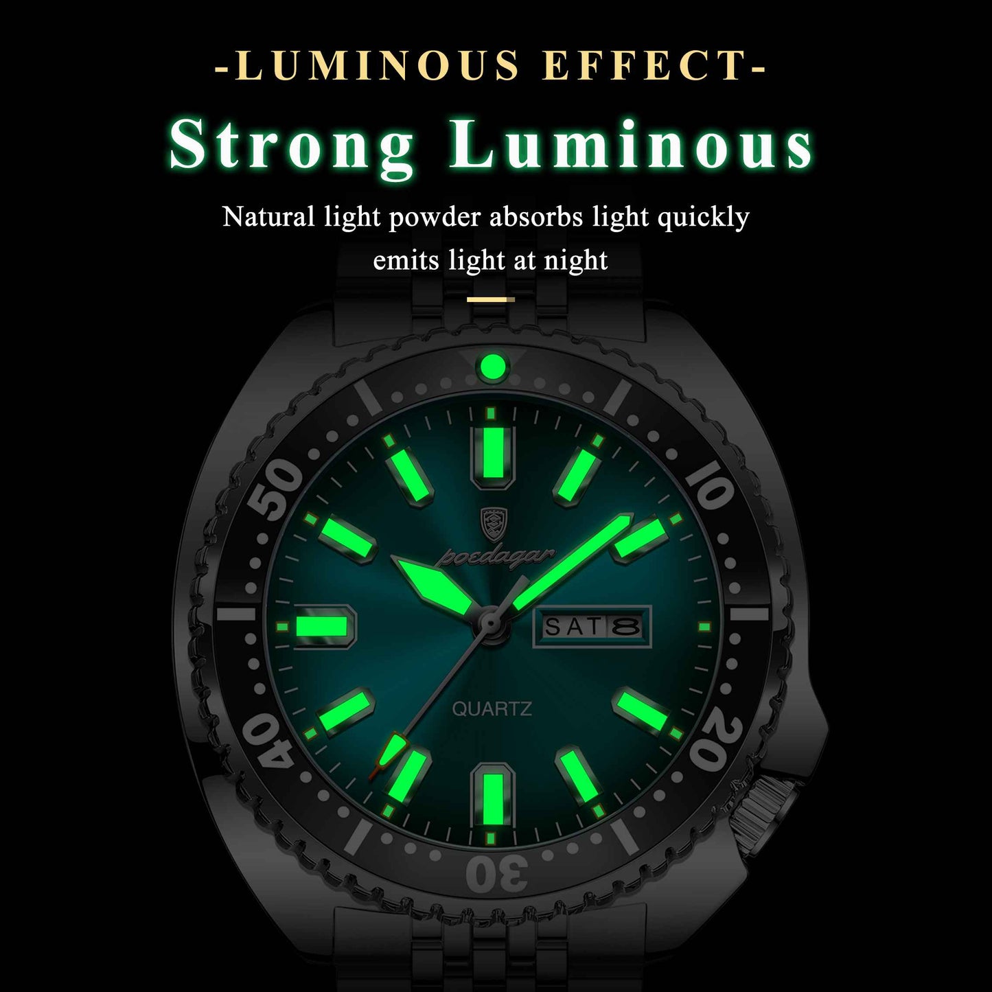 Poedagar Men's Stainless Steel  WristWatch