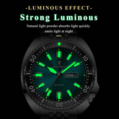 Poedagar Men's Stainless Steel  WristWatch