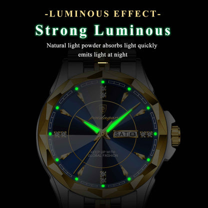 Poedagar Diamond Dial Men Wristwatch