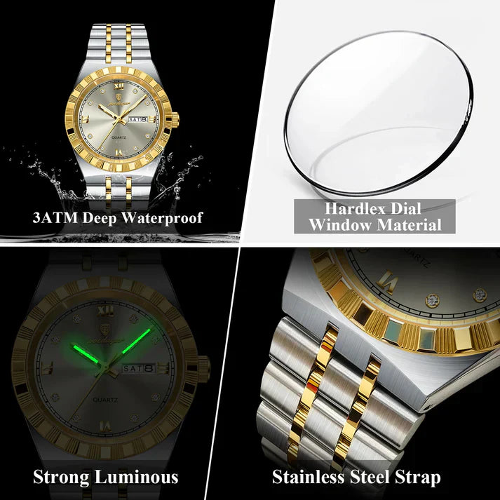 Poedagar Men's Stainless Steel Wristwatch