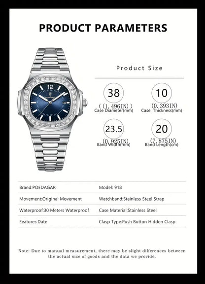 Poedagar Titan Edge Men's Luxury Watch