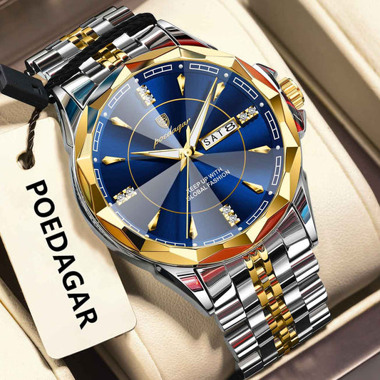 Poedagar Diamond Dial Men Wristwatch