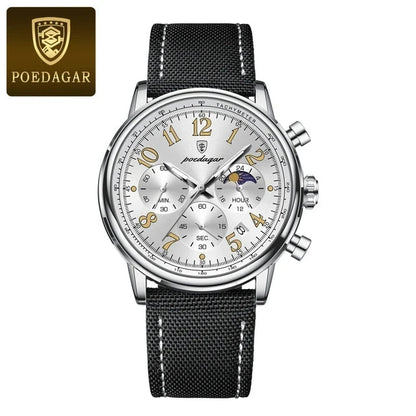 Poedagar Luxury Nylon Leather Straps watch