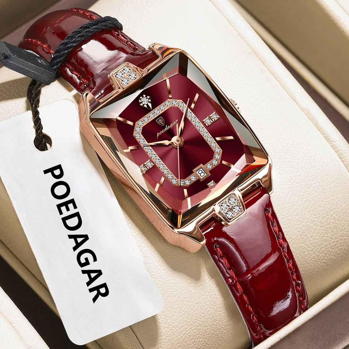 Poedagar Luxury Leather band Women Watch