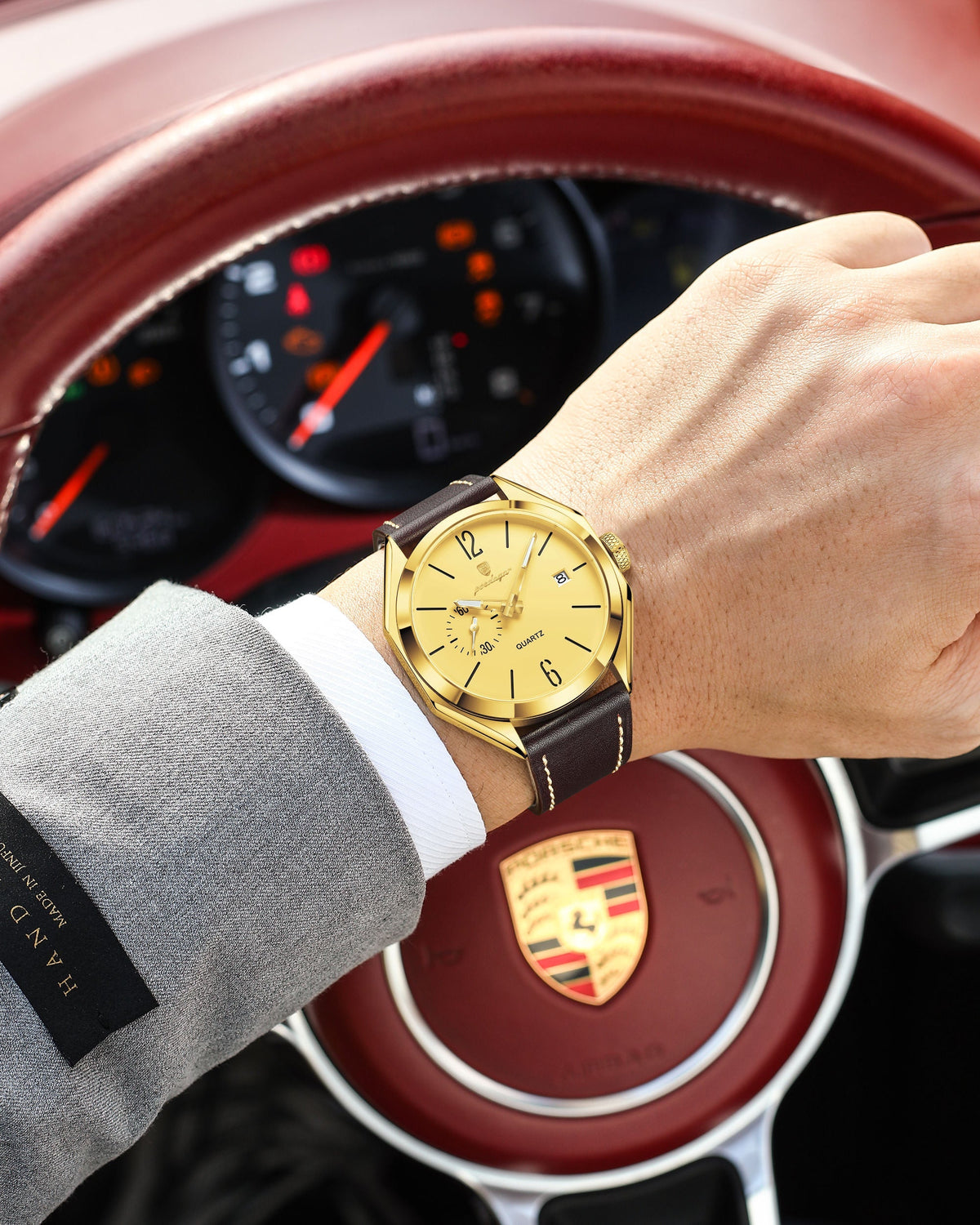 Poedagar 689 Luxury Leather Strap Watch