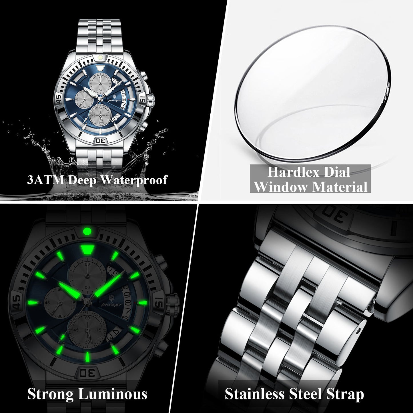 Poedagar Chronograph Luxury Men's Watch