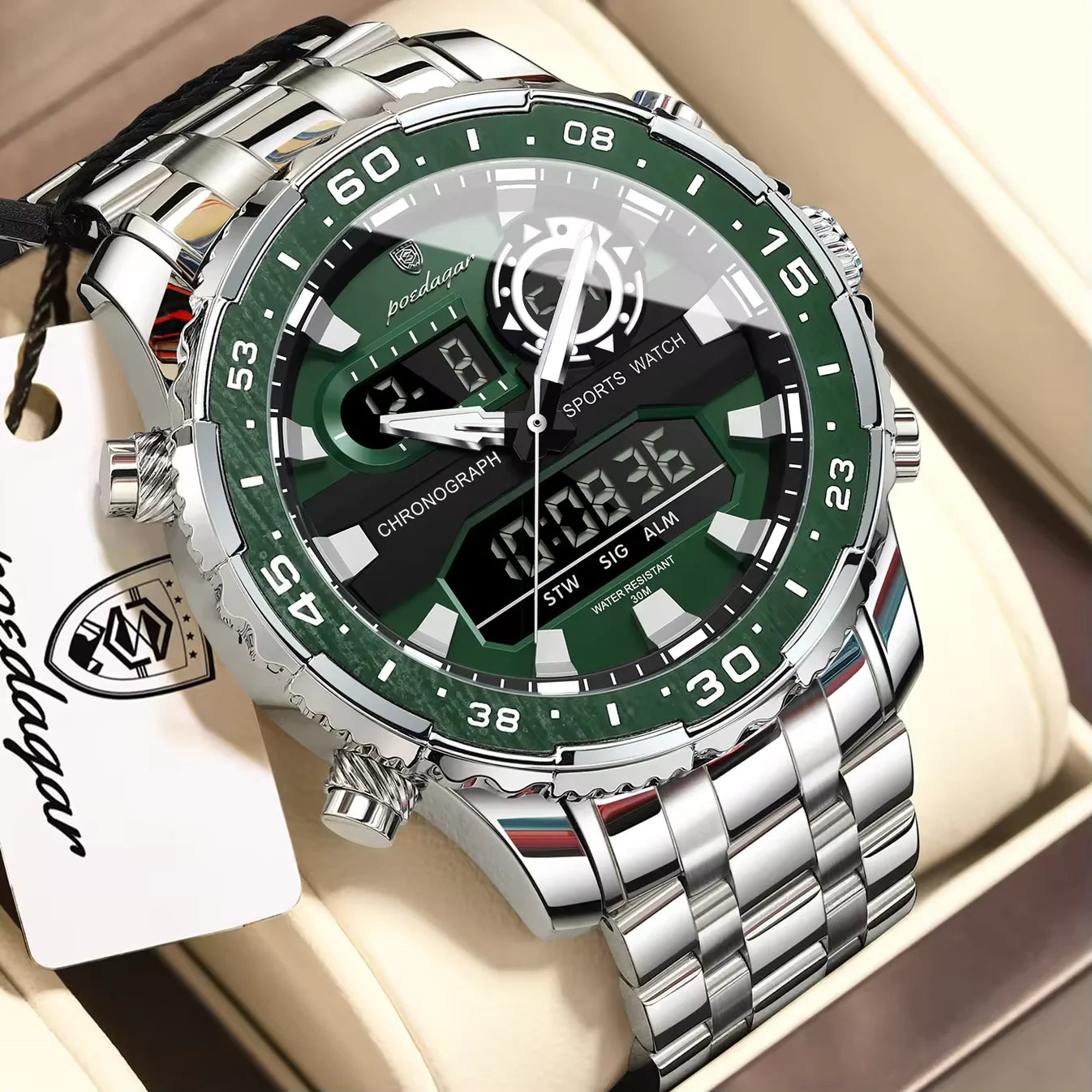 Poedagar Multifunction Water Resistant Men's Watch