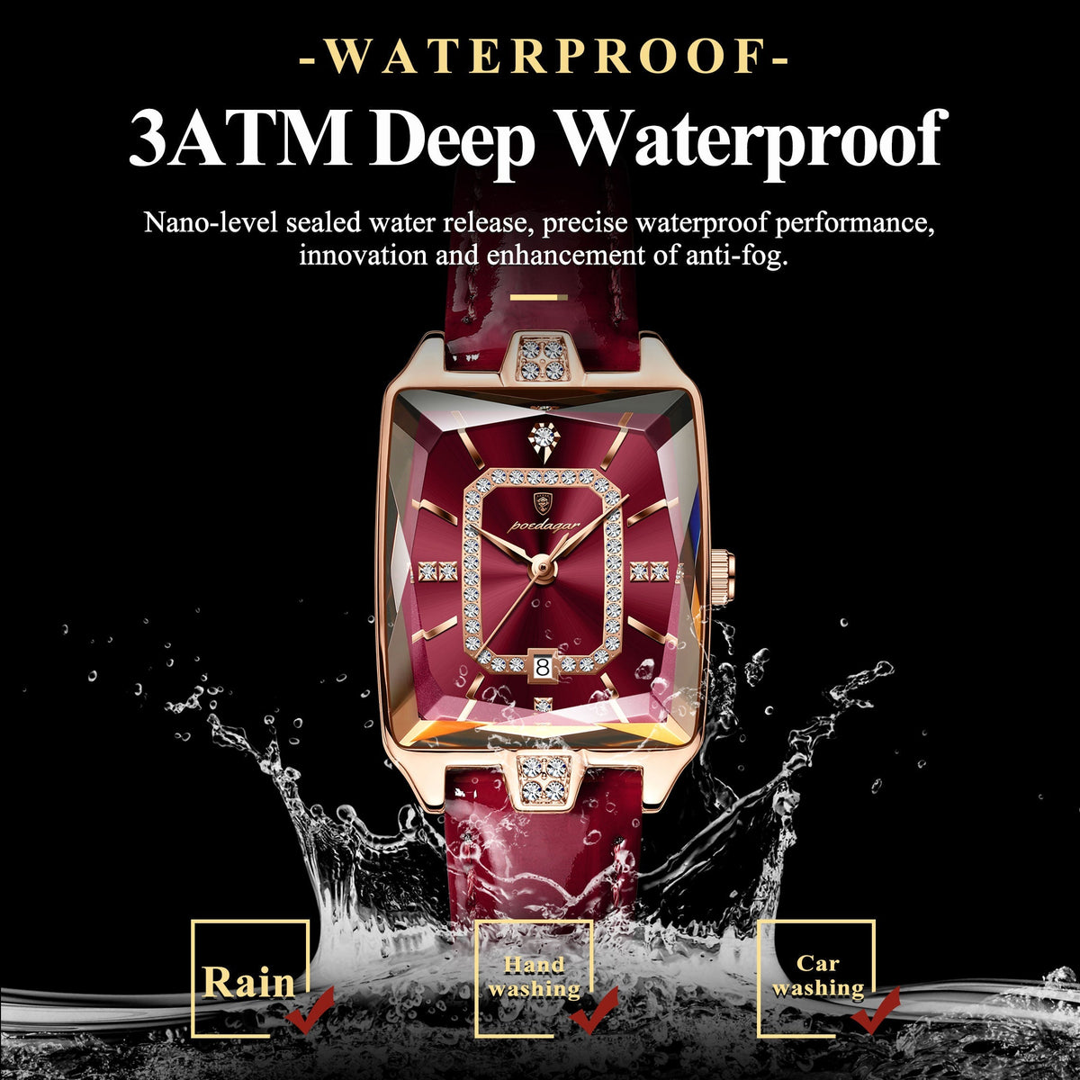 Poedagar Luxury Leather band Women Watch
