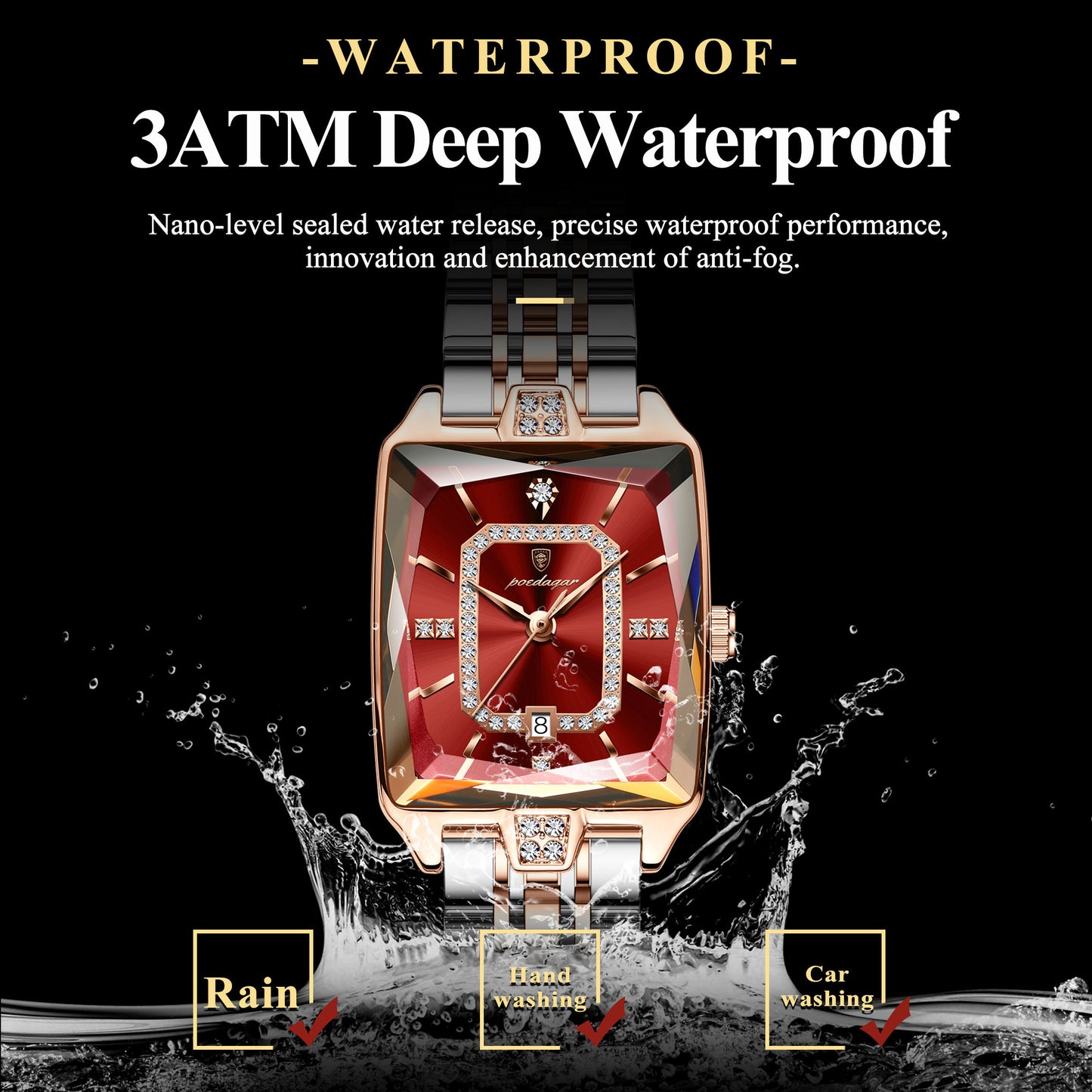 Poedagar Luxury Stainless Steal Women Watch