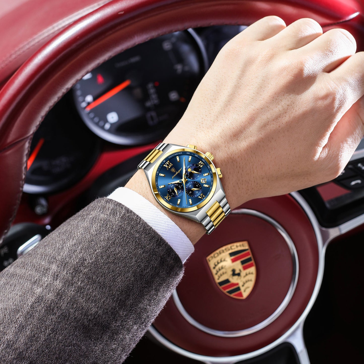 Poedagar Multi-Functional Chronograph Watch for Men