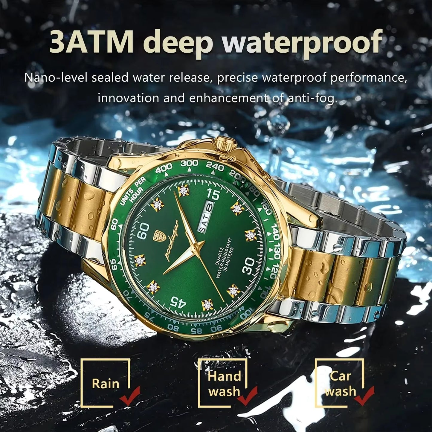 Poedagar Stainless Steel Men Luxury Watch