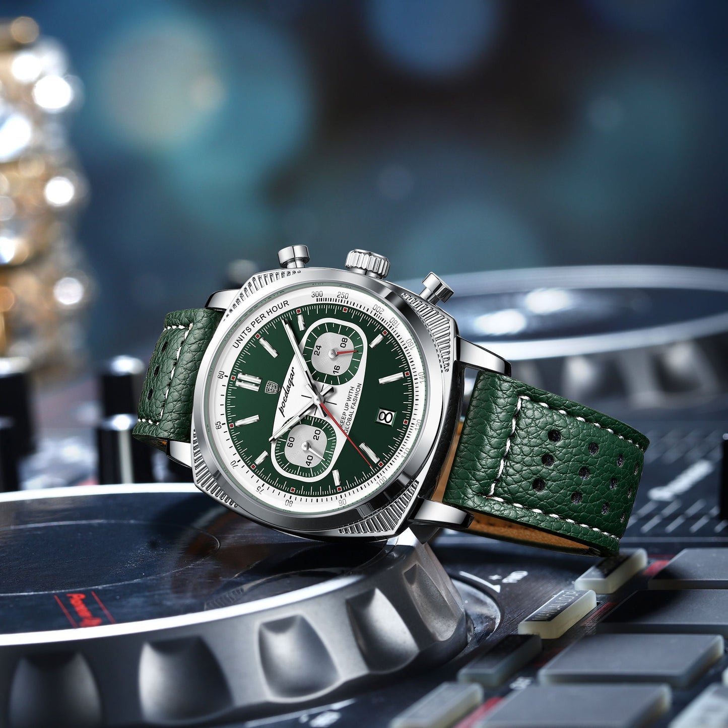 Poedagar Luxury Leather Strap Chronograph Men Watch