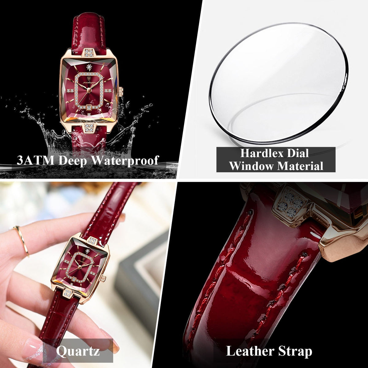 Poedagar Luxury Leather band Women Watch
