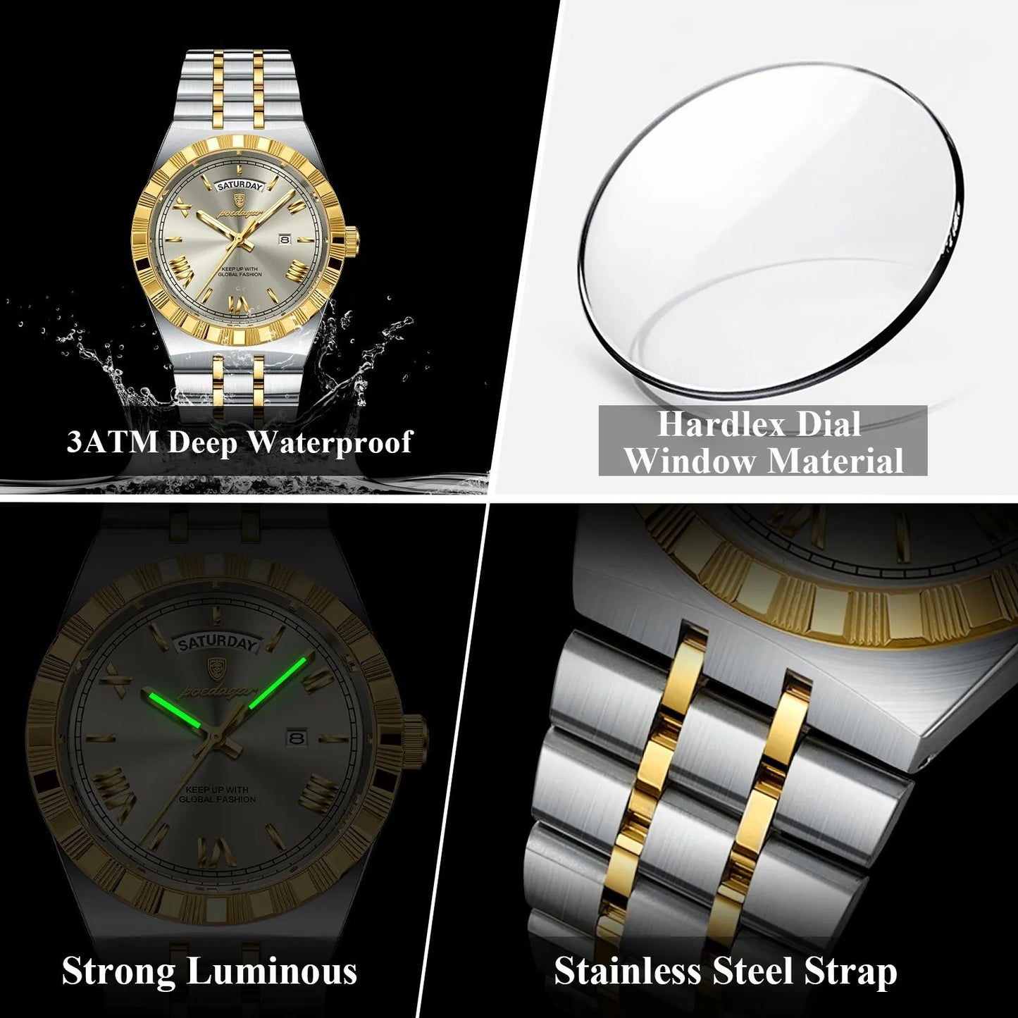 Poedagar Men's Luxury Quartz Wristwatch