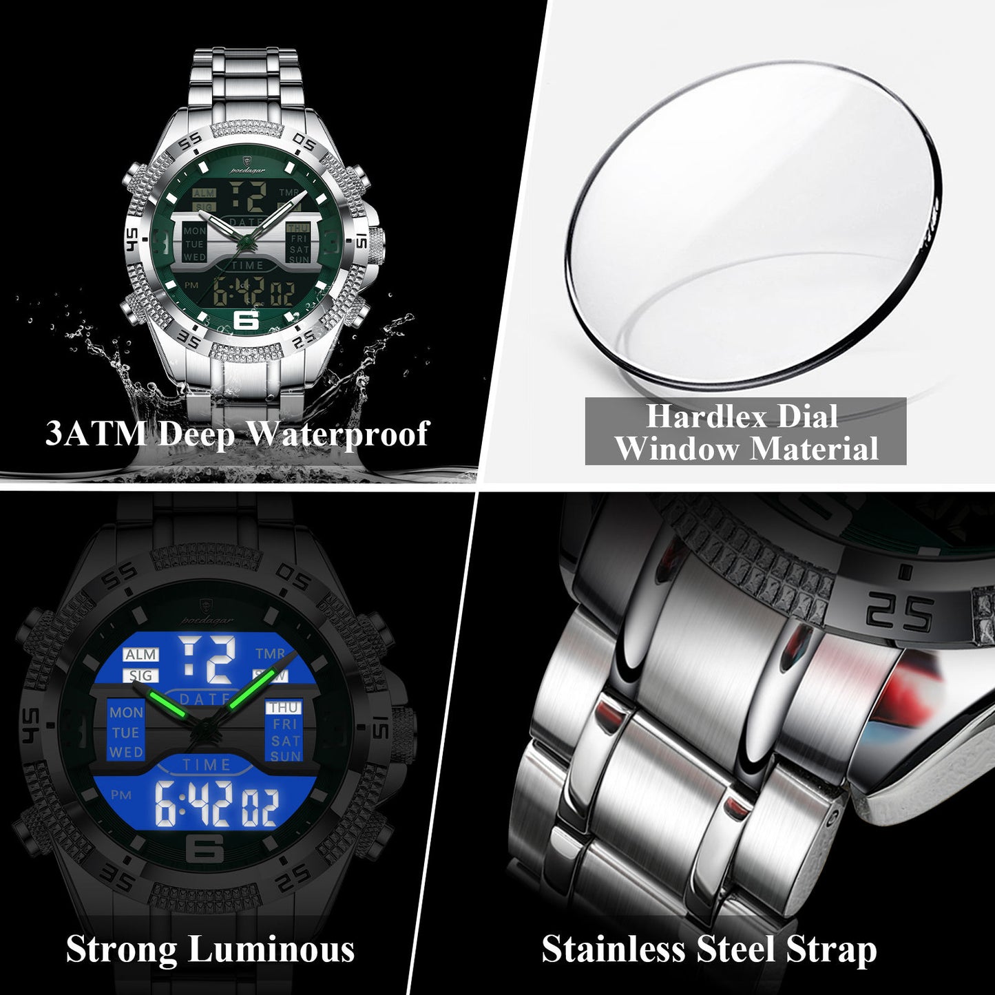 Poedagar Digital Watch for Men