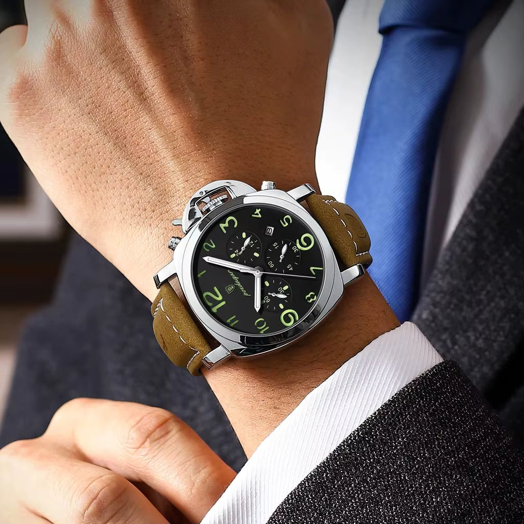 POEDAGAR Luxury Military Chronograph Men's Watch