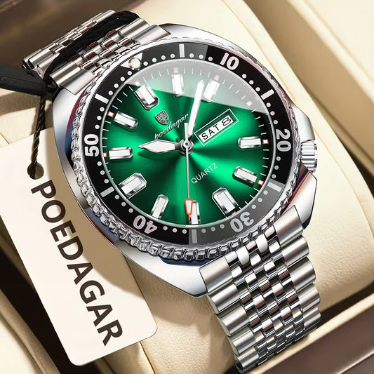 Poedagar Men's Stainless Steel  WristWatch