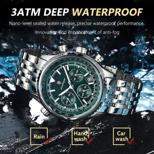 Poedagar Stainless Steel Chronograph Man Watch