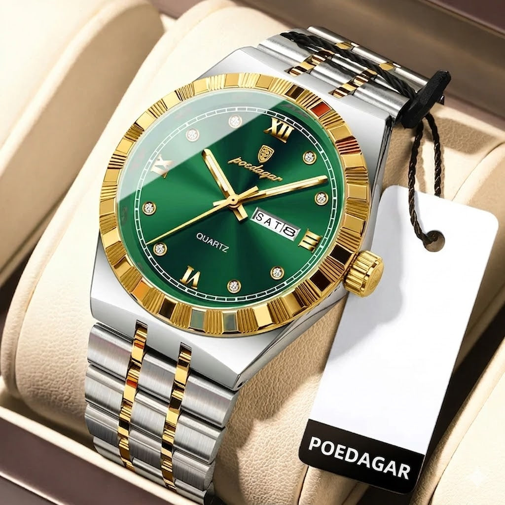 Poedagar Men's Stainless Steel Wristwatch