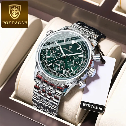 Poedagar Stainless Steel Chronograph Man Watch