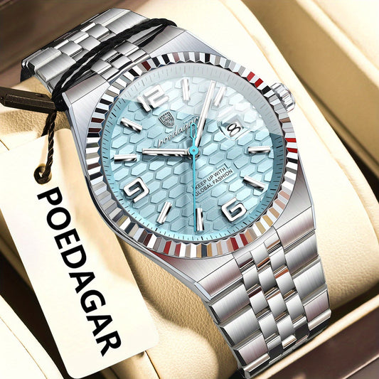 Poedagar Stainless Steel Men Watch